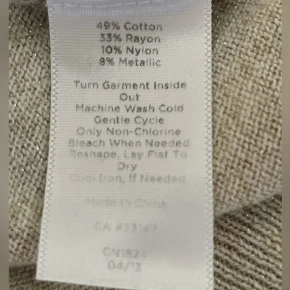 Talbots Women’s Button Down Cardigan 
Metallic Beige Floral Print Size 2X - Picture 13 of 15